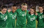 3 August 2019; Republic of Ireland players, from left, Niamh Fahey, Rianna Jarrett, Louise Quinn, Eleanor Ryan-Doyle and Alex Kavanagh following the Women's International Friendly match between USA and Republic of Ireland at Rose Bowl in Pasadena, California, USA. Photo by Cody Glenn/Sportsfile