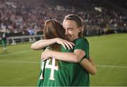 3 August 2019; Claire O'Riordan, right, and Lauren Dwyer of Republic of Ireland following the Women's International Friendly match between USA and Republic of Ireland at Rose Bowl in Pasadena, California, USA. Photo by Cody Glenn/Sportsfile