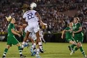 3 August 2019; Jessica McDonald of USA heads the ball towards goal during the Women's International Friendly match between USA and Republic of Ireland at Rose Bowl in Pasadena, California, USA. Photo by Cody Glenn/Sportsfile