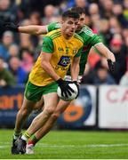 3 August 2019; Daire Ó Baoill of Donegal in action against Aidan O’Shea of Mayo during the GAA Football All-Ireland Senior Championship Quarter-Final Group 1 Phase 3 match between Mayo and Donegal at Elvery’s MacHale Park in Castlebar, Mayo. Photo by Brendan Moran/Sportsfile