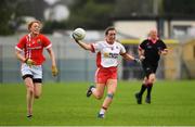3 August 2019; Slaine McCarroll of Tyrone in action against Áine O'Sullivan of Cork during the TG4 All-Ireland Ladies Football Senior Championship Quarter-Final match between Cork and Tyrone at Duggan Park in Ballinasloe, Galway. Photo by Ray McManus/Sportsfile