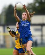3 August 2019; Grace Shannon of Longford in action against Sheena Kilroe of Roscommon during the All-Ireland Ladies Football Minor B Final match between Longford and Roscommon at Duggan Park in Ballinasloe, Galway. Photo by Ray McManus/Sportsfile