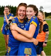3 August 2019; Molly Mullvihill, left, and Lauren McGuire of Longford celebrate after the All-Ireland Ladies Football Minor B Final match between Longford and Roscommon at Duggan Park in Ballinasloe, Galway. Photo by Ray McManus/Sportsfile