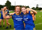 3 August 2019; Molly Mullvihill, left, and Lauren McGuire of Longford celebrate after the All-Ireland Ladies Football Minor B Final match between Longford and Roscommon at Duggan Park in Ballinasloe, Galway. Photo by Ray McManus/Sportsfile