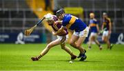 4 August 2019; Seán Keane Carroll of Wexford in action against Conor McCarthy of Tipperary during the Bord Gáis GAA Hurling All-Ireland U20 Championship Semi-Final match between Tipperary and Wexford at Nowlan Park in Kilkenny. Photo by David Fitzgerald/Sportsfile