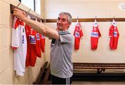 4 August 2019; Cork kit man Mick Curtin in the team dressing room before the GAA Football All-Ireland Senior Championship Quarter-Final Group 2 Phase 3 match between Cork and Roscommon at Páirc Uí Rinn in Cork. Photo by Matt Browne/Sportsfile