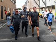 4 August 2019; Diarmuid Connolly of Dublin, centre, making his way into Healy Park before the GAA Football All-Ireland Senior Championship Quarter-Final Group 2 Phase 3 match between Tyrone and Dublin at Healy Park in Omagh, Tyrone. Photo by Oliver McVeigh/Sportsfile