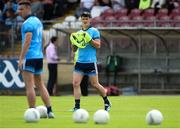 4 August 2019; Diarmuid Connolly of Dublin during the warm up before the GAA Football All-Ireland Senior Championship Quarter-Final Group 2 Phase 3 match between Tyrone and Dublin at Healy Park in Omagh, Tyrone. Photo by Oliver McVeigh/Sportsfile