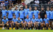 4 August 2019; The Dublin team stand for a team photograph prior to the GAA Football All-Ireland Senior Championship Quarter-Final Group 2 Phase 3 match between Tyrone and Dublin at Healy Park in Omagh, Tyrone. Photo by Brendan Moran/Sportsfile