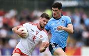 4 August 2019; Declan McClure of Tyrone in action against Diarmuid Connolly of Dublin during the GAA Football All-Ireland Senior Championship Quarter-Final Group 2 Phase 3 match between Tyrone and Dublin at Healy Park in Omagh, Tyrone. Photo by Oliver McVeigh/Sportsfile