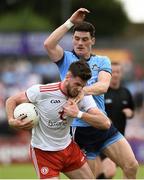 4 August 2019; Declan McClure of Tyrone in action against Diarmuid Connolly of Dublin during the GAA Football All-Ireland Senior Championship Quarter-Final Group 2 Phase 3 match between Tyrone and Dublin at Healy Park in Omagh, Tyrone. Photo by Oliver McVeigh/Sportsfile