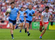 4 August 2019; Diarmuid Connolly of Dublin in action against Darren McCurry of Tyrone during the GAA Football All-Ireland Senior Championship Quarter-Final Group 2 Phase 3 match between Tyrone and Dublin at Healy Park in Omagh, Tyrone. Photo by Brendan Moran/Sportsfile