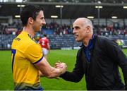 4 August 2019; Roscommon manager Anthony Cunningham and Colin Compton after the GAA Football All-Ireland Senior Championship Quarter-Final Group 2 Phase 3 match between Cork and Roscommon at Páirc Uí Rinn in Cork. Photo by Matt Browne/Sportsfile