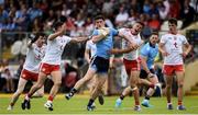 4 August 2019; Diarmuid Connolly of Dublin in action against Tyrone players, from left, Michael McKernan, Darren McCurry, Rory Brennan, Ben McDonnell and David Mulgrew during the GAA Football All-Ireland Senior Championship Quarter-Final Group 2 Phase 3 match between Tyrone and Dublin at Healy Park in Omagh, Tyrone. Photo by Oliver McVeigh/Sportsfile