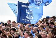 4 August 2019; A general view of a Dublin five in a row flag during the GAA Football All-Ireland Senior Championship Quarter-Final Group 2 Phase 3 match between Tyrone and Dublin at Healy Park in Omagh, Tyrone. Photo by Oliver McVeigh/Sportsfile