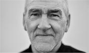 5 August 2019; (EDITORS NOTE; Image was converted to black and white) Tyrone manager Mickey Harte poses for a portrait after a press conference at Tyrone Centre of Excellence in Garvaghy, Tyrone. Photo by Brendan Moran/Sportsfile