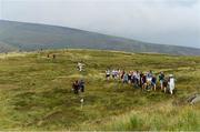 3 August 2019; Spectators, officials and participants on the course during the 2019 M. Donnelly GAA All-Ireland Poc Fada Finals at Annaverna Mountain in the Cooley Peninsula, Ravensdale, Co Louth. Photo by Piaras Ó Mídheach/Sportsfile