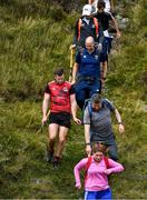 3 August 2019; Tadhg Haran of Galway, left, during the 2019 M. Donnelly GAA All-Ireland Poc Fada Finals at Annaverna Mountain in the Cooley Peninsula, Ravensdale, Co Louth. Photo by Piaras Ó Mídheach/Sportsfile