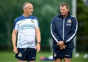 5 August 2019; Head coach Conor O'Shea, left, and defence coach Marius Goosen during an Italy Rugby training session at the University of Limerick in Limerick. Photo by David Fitzgerald/Sportsfile