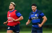 5 August 2019; Ian McKinley, right, and Tiziano Pasquali during an Italy Rugby training session at the University of Limerick in Limerick. Photo by David Fitzgerald/Sportsfile