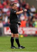 3 August 2019; Referee Derek O'Mahoney during the EirGrid GAA Football All-Ireland U20 Championship Final match between Cork and Dublin at O’Moore Park in Portlaoise, Laois. Photo by Harry Murphy/Sportsfile
