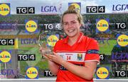 5 August 2019; Player of the Match Katie Quirke of Cork with her award following the All-Ireland Ladies Football Minor A Championship Final match between Cork and Monaghan at Bord na Móna O'Connor Park in Tullamore, Offaly. Photo by Piaras Ó Mídheach/Sportsfile