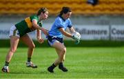 5 August 2019; Lyndsey Davey of Dublin in action against Amanda Brosnan of Kerry during the TG4 All-Ireland Ladies Football Senior Championship Quarter-Final match between Dublin and Kerry at Bord na Móna O'Connor Park in Tullamore, Offaly. Photo by Piaras Ó Mídheach/Sportsfile