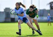 5 August 2019; Caoimhe O'Connor of Dublin in action against Eilis Lynch of Kerry during the TG4 All-Ireland Ladies Football Senior Championship Quarter-Final match between Dublin and Kerry at Bord na Móna O'Connor Park in Tullamore, Offaly. Photo by Piaras Ó Mídheach/Sportsfile