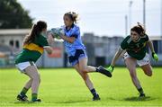 5 August 2019; Caoimhe O'Connor of Dublin in action against Ciara O'Brien, left, and Eilis Lynch of Kerry during the TG4 All-Ireland Ladies Football Senior Championship Quarter-Final match between Dublin and Kerry at Bord na Móna O'Connor Park in Tullamore, Offaly. Photo by Piaras Ó Mídheach/Sportsfile