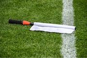 23 June 2019; A linesman's flag on the pitch before the Leinster Junior Football Championship Final match between Meath and Kildare at Croke Park in Dublin. Photo by Ray McManus/Sportsfile