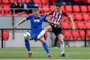 5 August 2019; Michael O'Connor of Waterford United in action against Eoin Toal of Derry City during the EA Sports Cup semi-final match between Derry City and Waterford at Ryan McBride Brandywell Stadium in Derry. Photo by Oliver McVeigh/Sportsfile