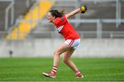 5 August 2019; Ellen Baker of Cork celebrates a score during the All-Ireland Ladies Football Minor A Championship Final match between Cork and Monaghan at Bord na Móna O'Connor Park in Tullamore, Offaly. Photo by Piaras Ó Mídheach/Sportsfile