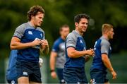 6 August 2019; Jacob Stockdale, left, and Joey Carbery during Ireland Rugby squad training at Carton House in Maynooth, Kildare. Photo by Ramsey Cardy/Sportsfile