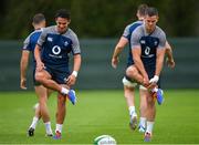 6 August 2019; Joey Carbery, left, and Jonathan Sexton during Ireland Rugby squad training at Carton House in Maynooth, Kildare. Photo by Ramsey Cardy/Sportsfile