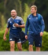 6 August 2019; Jordi Murphy, right, and Rory Best arrive for Ireland Rugby squad training at Carton House in Maynooth, Kildare. Photo by Ramsey Cardy/Sportsfile