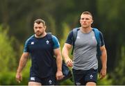 6 August 2019; Andrew Conway, right, and Cian Healy arrive for Ireland Rugby squad training at Carton House in Maynooth, Kildare. Photo by Ramsey Cardy/Sportsfile