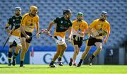 2 August 2019; Kevin Courtney of Australasia, centre, in action against Middle East in the Renault GAA World Games Mens Hurling Irish Cup Final during the Renault GAA World Games 2019 Day 5 - Cup Finals at Croke Park in Dublin. Photo by Piaras Ó Mídheach/Sportsfile