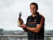 7 August 2019; PwC GAA/GPA Players of the Month for July, footballer Michael Murphy of Donegal, and hurler Patrick Horgan of Cork, were at PwC offices in Dublin today to pick up their respective awards. The players were joined by PwC’s Ronan Finn, Uachtarán Cumann Lúthchleas Gael, John Horan, and GPA Chief Executive, Paul Flynn. Pictured is Michael Murphy of Donegal with his award at PwC, Spencer Dock, North Wall Quay, Dublin. Photo by Seb Daly/Sportsfile