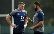 8 August 2019; Defence coach Andy Farrell speaking to Chris Farrell during an Ireland Rugby training session at Carton House in Maynooth, Kildare. Photo by Brendan Moran/Sportsfile