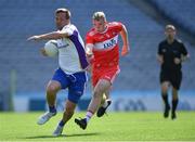 2 August 2019; Action between New York Freedom and New York Liberty, white, in the Renault GAA World Games Mens Football Native Cup Final during the Renault GAA World Games 2019 Day 5 - Cup Finals at Croke Park in Dublin. Photo by Piaras Ó Mídheach/Sportsfile