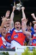 2 August 2019; Conor Mathers of New York Freedom lifts the cup after beating New York Liberty in the Renault GAA World Games Mens Football Native Cup Final during the Renault GAA World Games 2019 Day 5 - Cup Finals at Croke Park in Dublin. Photo by Piaras Ó Mídheach/Sportsfile