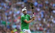 27 July 2019; Aaron Gillane of Limerick takes a free during the GAA Hurling All-Ireland Senior Championship Semi-Final match between Kilkenny and Limerick at Croke Park in Dublin. Photo by Piaras Ó Mídheach/Sportsfile