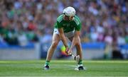 27 July 2019; Aaron Gillane of Limerick prepares to take a free during the GAA Hurling All-Ireland Senior Championship Semi-Final match between Kilkenny and Limerick at Croke Park in Dublin. Photo by Piaras Ó Mídheach/Sportsfile