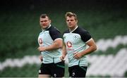 9 August 2019; Jordi Murphy, right, and Jack McGrath during the Ireland Rugby Captain's Run at the Aviva Stadium in Dublin. Photo by David Fitzgerald/Sportsfile
