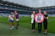 9 August 2019; The Road Safety Authority (RSA), Gaelic Players Association (GPA) and Women's Gaelic Players Association (WGPA) today announced a three-year collaboration to promote road safety awareness. Initially focusing on reducing the incidences of two killer behaviours on Irish roads – using a mobile phone while driving and driver fatigue, together the three organisations hope to help drive behavioural change amongst a younger cohort of road users. In attendance at a Road Safety Authority and Gaelic Players Association announcement of a new road safety partnership are, from left, Niamh Rockett of Waterford United, Matthew O’Hanlon of Wexford, Maria Kinsella, WGPA CEO, Paul Flynn, GPA CEO and Moyagh Murdock, RSA CEO, at Croke Park in Dublin. Photo by Sam Barnes/Sportsfile