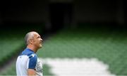 9 August 2019; Head coach Conor O'Shea during the Italy Rugby Captain's Run at the Aviva Stadium in Dublin. Photo by David Fitzgerald/Sportsfile