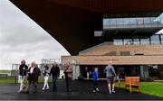 9 August 2019; Punters leave the Aga Kahn Stand to watch a race at The Curragh Racecourse in Kildare. Photo by Sam Barnes/Sportsfile
