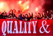 9 August 2019; Shelbourne supporters prior to the Extra.ie FAI Cup First Round match between Bohemians and Shelbourne at Dalymount Park in Dublin. Photo by Stephen McCarthy/Sportsfile