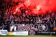 9 August 2019; Bohemians supporters prior to the Extra.ie FAI Cup First Round match between Bohemians and Shelbourne at Dalymount Park in Dublin. Photo by Stephen McCarthy/Sportsfile