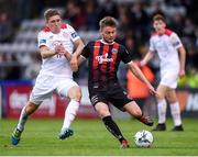 9 August 2019; Conor Levingston of Bohemians in action against Oscar Brennan of Shelbourne during the Extra.ie FAI Cup First Round match between Bohemians and Shelbourne at Dalymount Park in Dublin. Photo by Stephen McCarthy/Sportsfile
